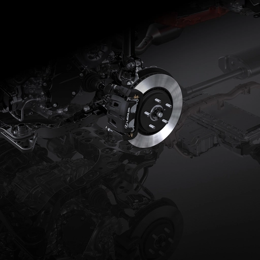 Schwarze Bremssättel vorne mit Lexus Logo 0