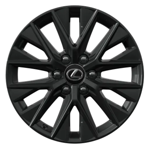 20" 6-Spoke Glossy black bright machined alloy wheel 0